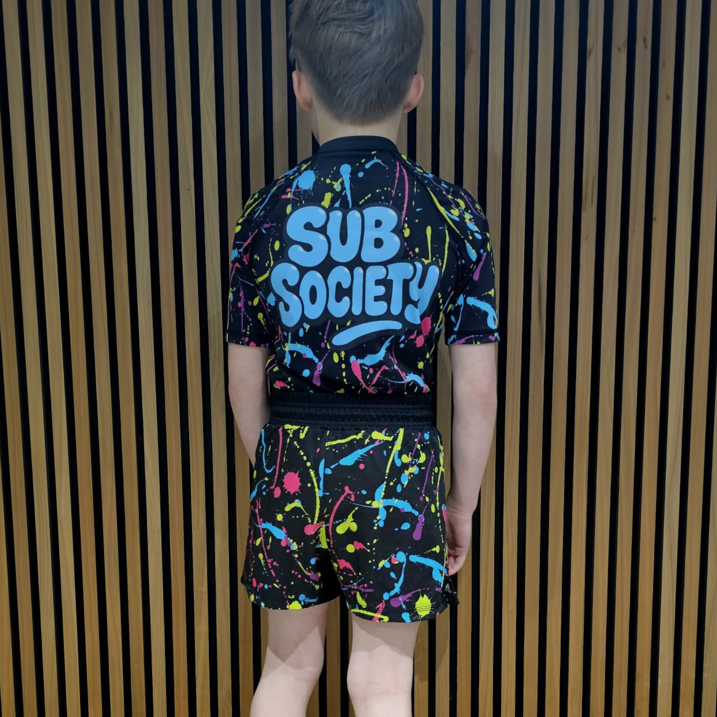 'Splash' Blue No-gi Jiu jitsu rashguard set