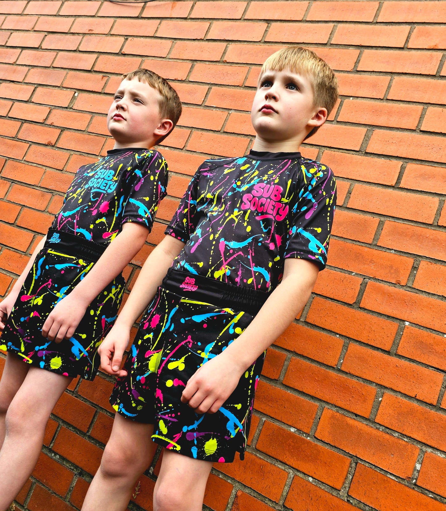 'Splash' Blue No-gi Jiu jitsu rashguard set