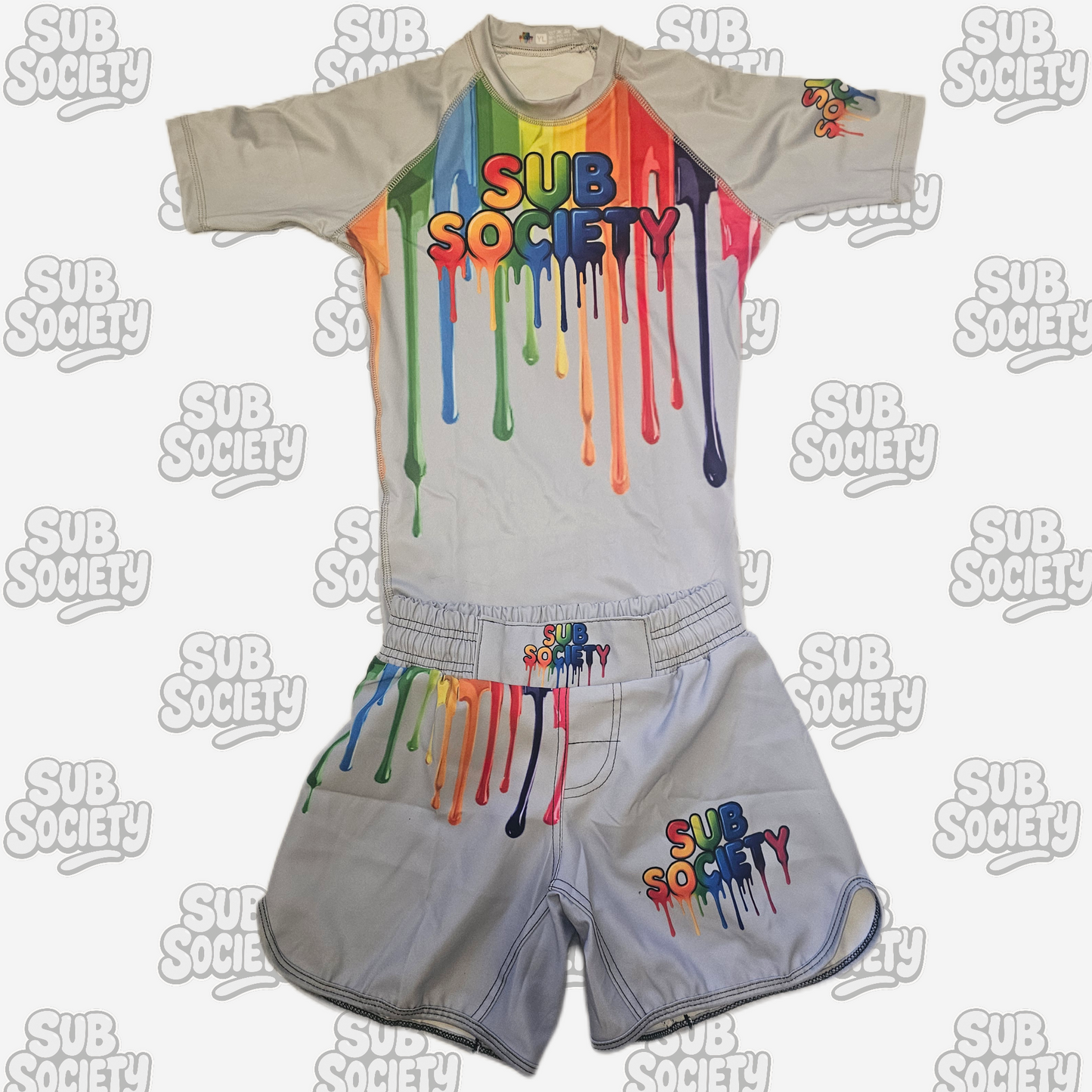 'Drip' No-gi kit - Light grey No-gi Jiu jitsu rashguard set