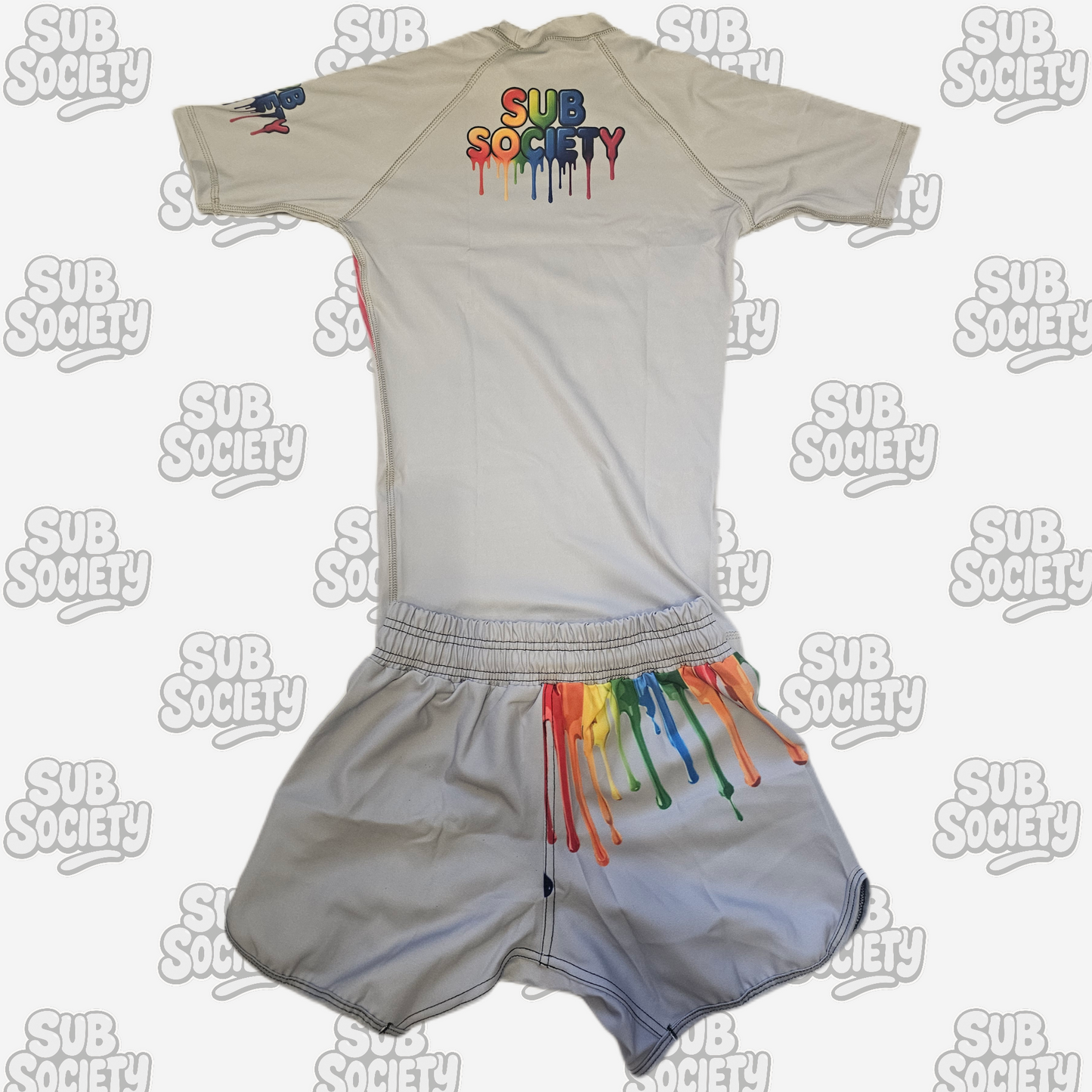 'Drip' No-gi kit - Light grey No-gi Jiu jitsu rashguard set