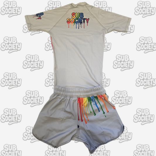 'Drip' No-gi kit - Light grey No-gi Jiu jitsu rashguard set