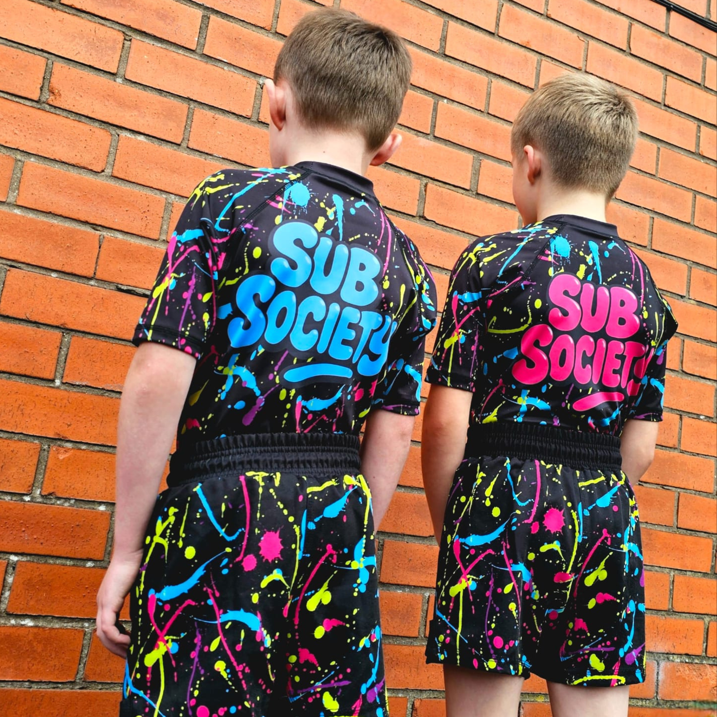 'Splash' Blue No-gi Jiu jitsu rashguard set