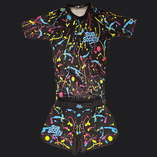 'Splash' Blue No-gi Jiu jitsu rashguard set