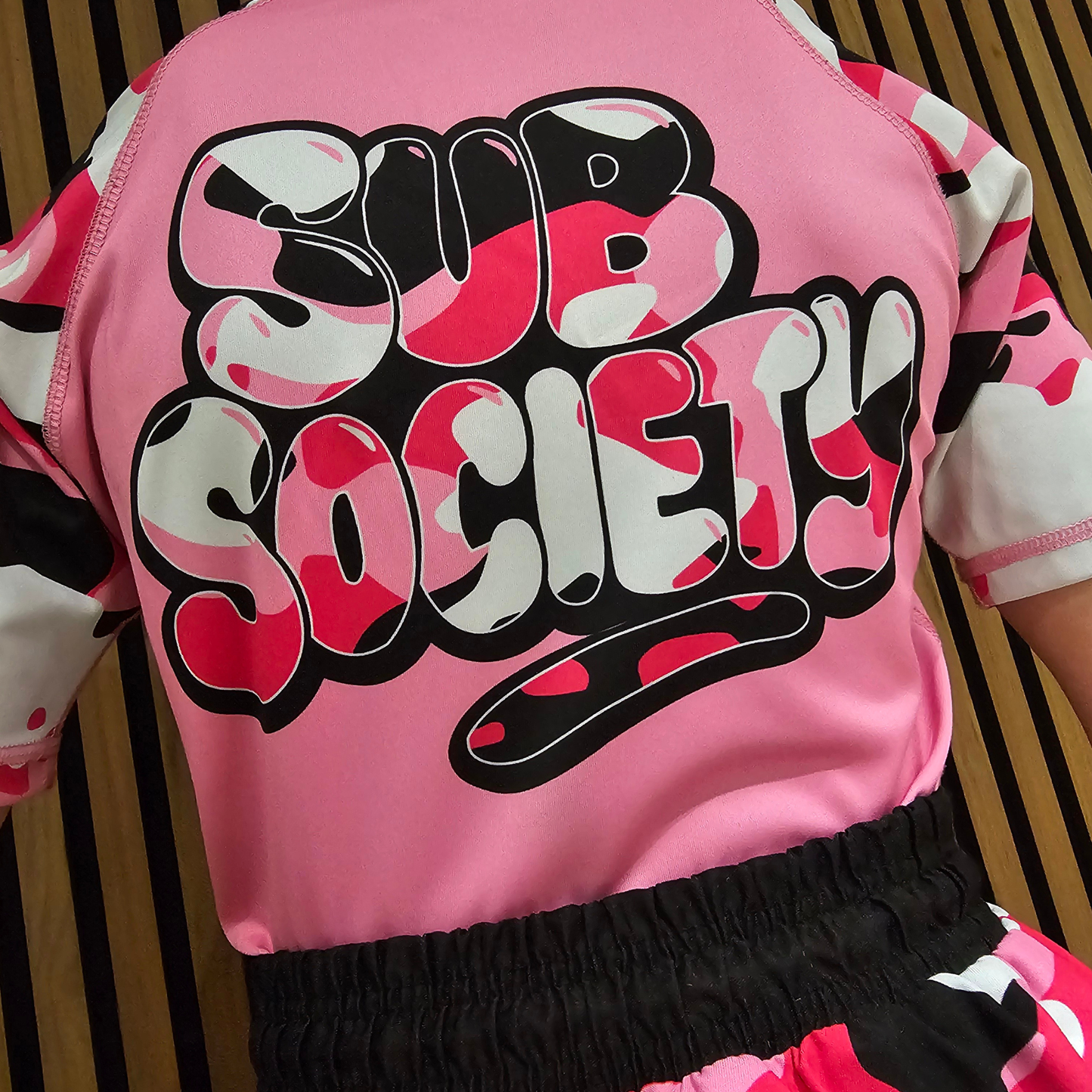 'Camo' Pink No-gi Jiu jitsu rashguard set