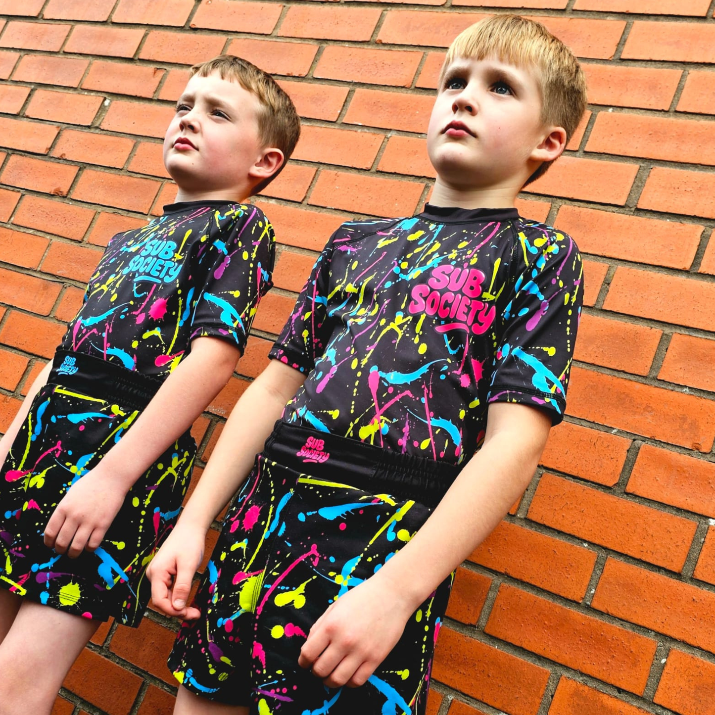 'Splash' Blue No-gi Jiu jitsu rashguard set