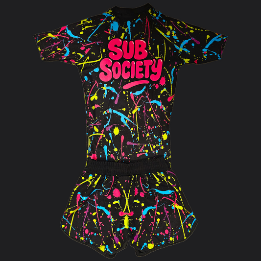 'Splash' Pink No-gi Jiu jitsu rashguard set