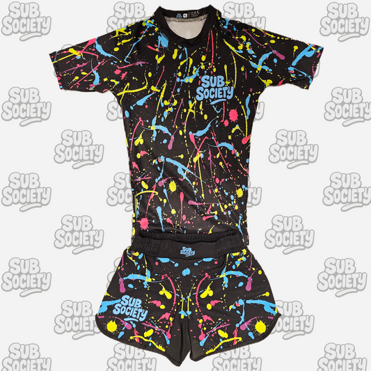 'Splash' Blue No-gi Jiu jitsu rashguard set