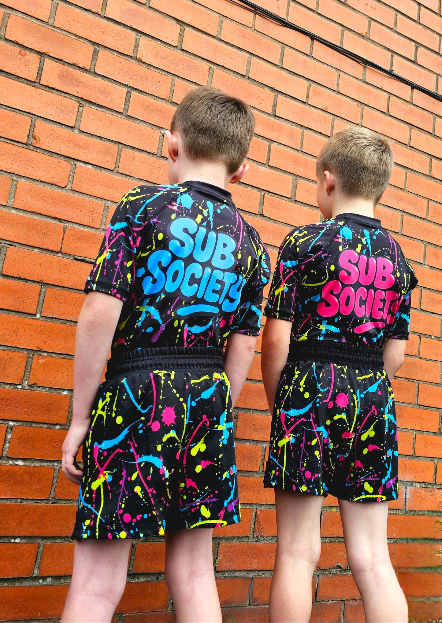 'Splash' Blue No-gi Jiu jitsu rashguard set