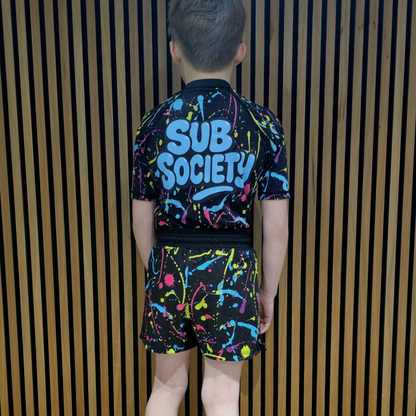 'Splash' Blue No-gi Jiu jitsu rashguard set