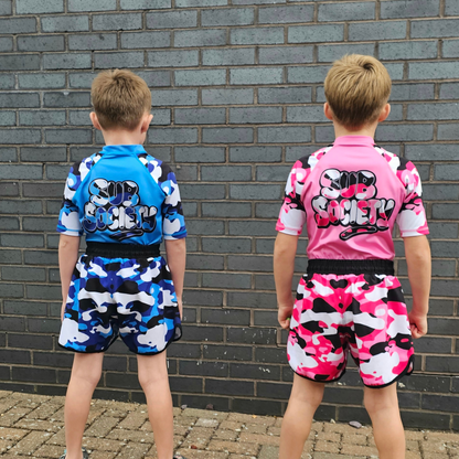 'Camo' Blue No-gi Jiu jitsu rashguard set