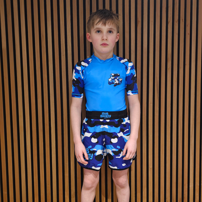'Camo' Blue No-gi Jiu jitsu rashguard set