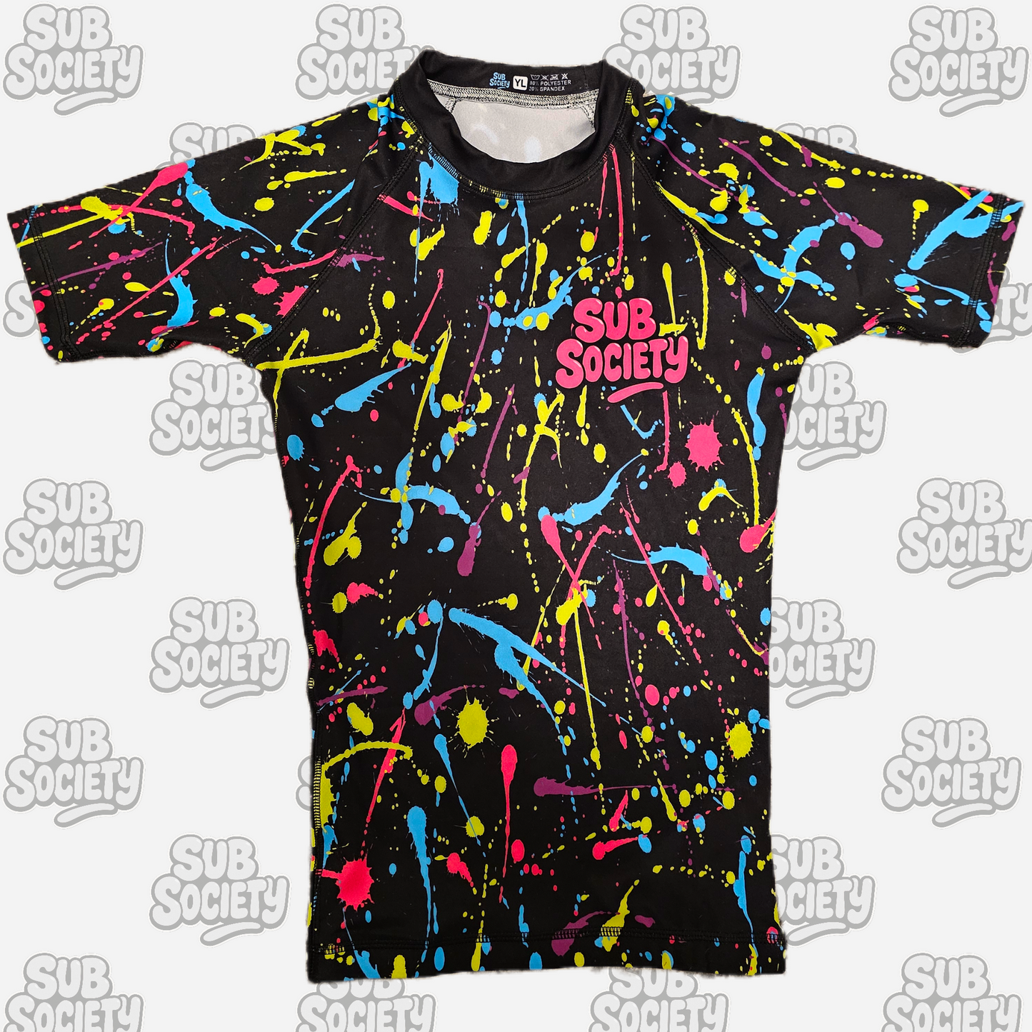 'Splash' Pink No-gi Jiu jitsu rashguard set