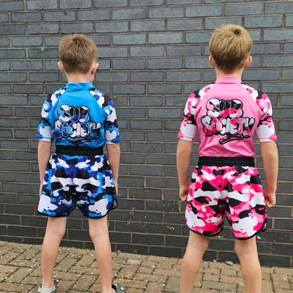 'Camo' Pink No-gi Jiu jitsu rashguard set