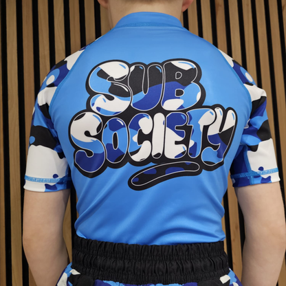 'Camo' Blue No-gi Jiu jitsu rashguard set