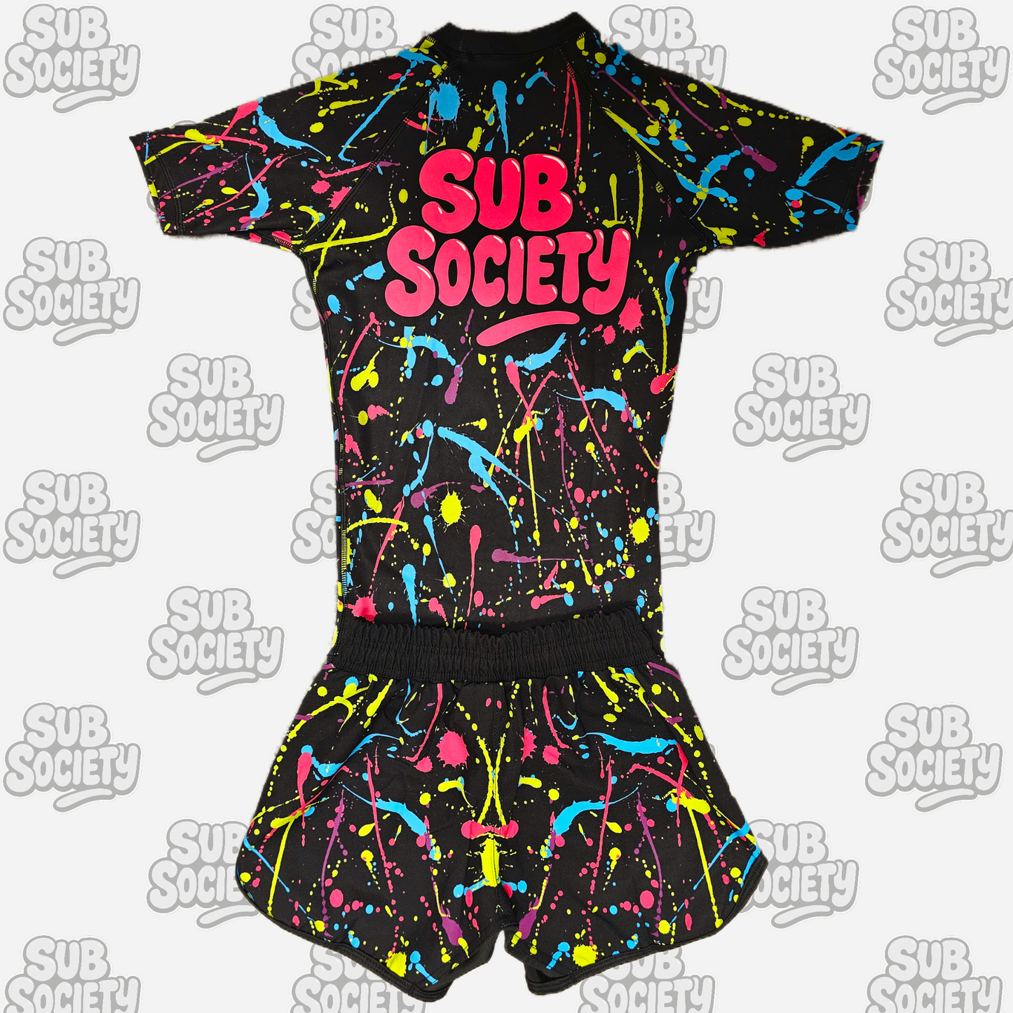 'Splash' Pink No-gi Jiu jitsu rashguard set