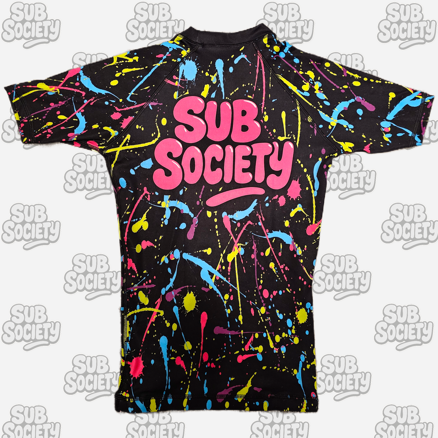 'Splash' Pink No-gi Jiu jitsu rashguard set